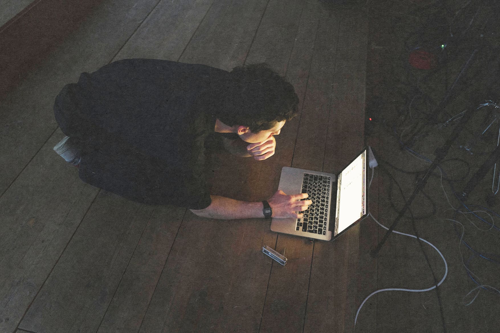Journey Now's CEO working at night